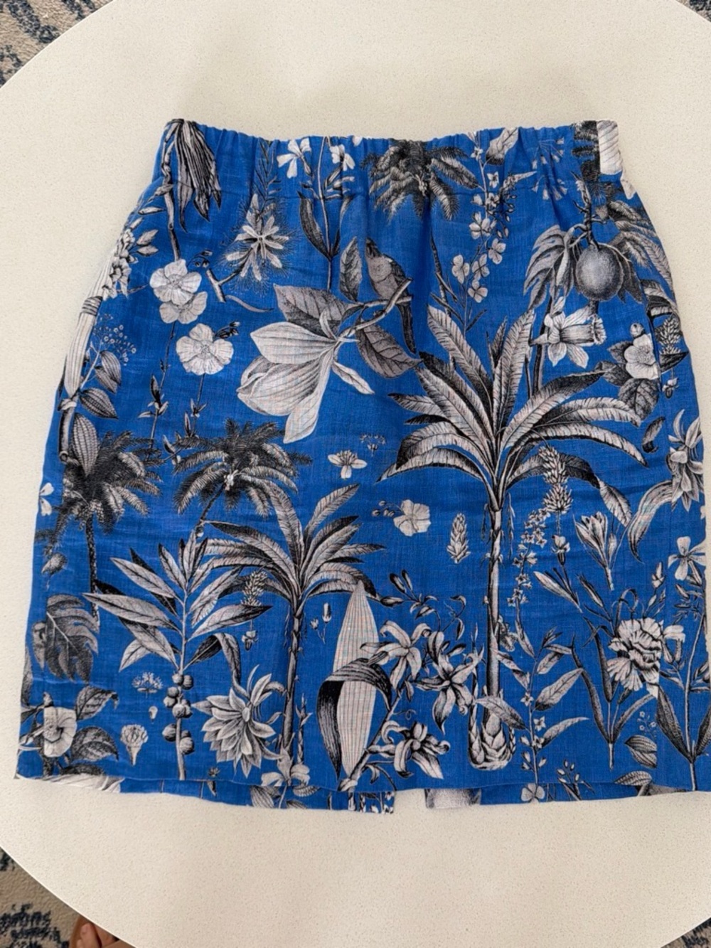 J Crew Ratti Linen Blue Floral Print Women’s Skirt